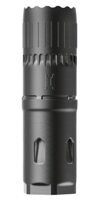 AMBIENT ARMS EXO Mini 5.56i HUB Inconel Suppressor, Matte Black, 1/2x28