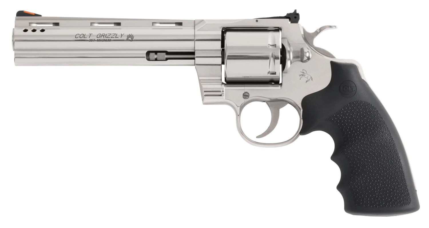 Colt Grizzly .357 Magnum Double Action/Single Action Revolver, 6 in Stainless Ported Vent Rib, 6 Rounds