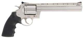 Colt Mfg KODIAKSP8RTS Kodiak 44 Mag 6 Shot 8" Stainless Ported Vent Rib Barrel, Stainless Unfluted Cylinder & Stainless Steel Frame, Black Rubber Grip, Exposed Hammer