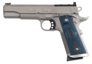 Colt Mfg O5070XEOR Gold Cup Trophy Full Size 45 ACP 8+1 5" Stainless National Match Barrel, Stainless Steel Optic Ready/Serrated Slide & Frame w/Beavertail, Ambidextrous