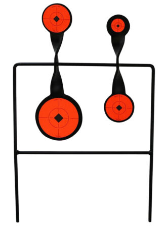 Birchwood Casey World of Targets Duplex Spinner Target .22 Rimfire Standing Steel Black/Orange