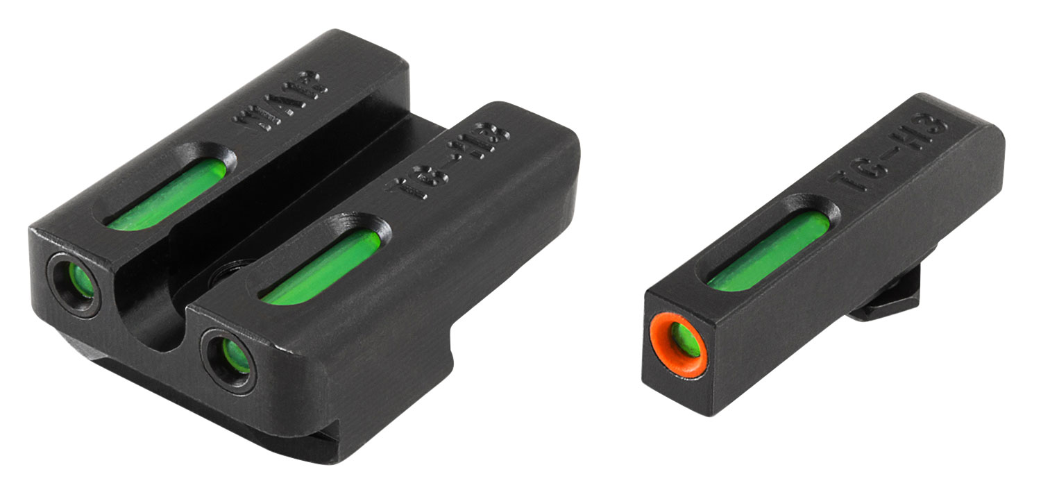 Truglo TFX Pro Day/Night Fiber Optic Front/Rear Sights, Green Tritium, Orange Outline