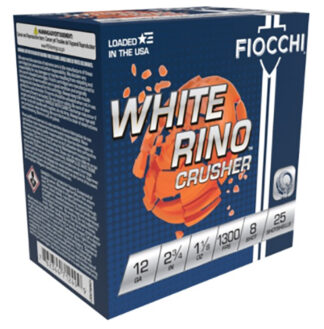 Fiocchi White Rino 12 Gauge 2 3/4 in 1 1/8 oz #8 Crusher Shot Shells