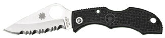 Spyderco LBKS3 Ladybug 3 1.94" Folding Modified Clip Point Serrated VG-10 SS Blade Black FRN Handle