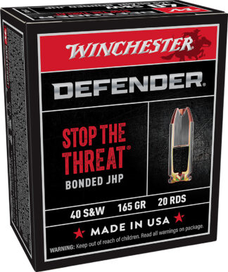 Winchester PDX1 Defender .40 S&W 165 gr Bonded Jacketed Hollow Point, 20 Rounds Per Box