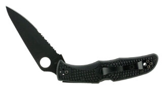 Spyderco Endura 4 Folder Knife, 3.75 in VG-10 SS Black TiCN Blade, Black Textured FRN Handle