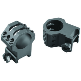 Weaver 99691 Six-Hole Picatinny Scope Rings, 1 in Extra-Extra High, Matte Black