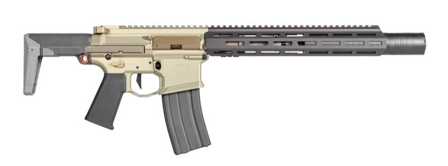 Q HONEY BADGER 300 BLACKOUT 7IN BARREL 1IN 15 TWIST SBR WITH DIRECT THREAD HB SILENCER GRAY ACCENTS HB-300BLK-7IN-HBSIL