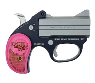 Bond Arms Stinger Girl 380 ACP Break Action 3 in Stainless with Pink Wooden Grip