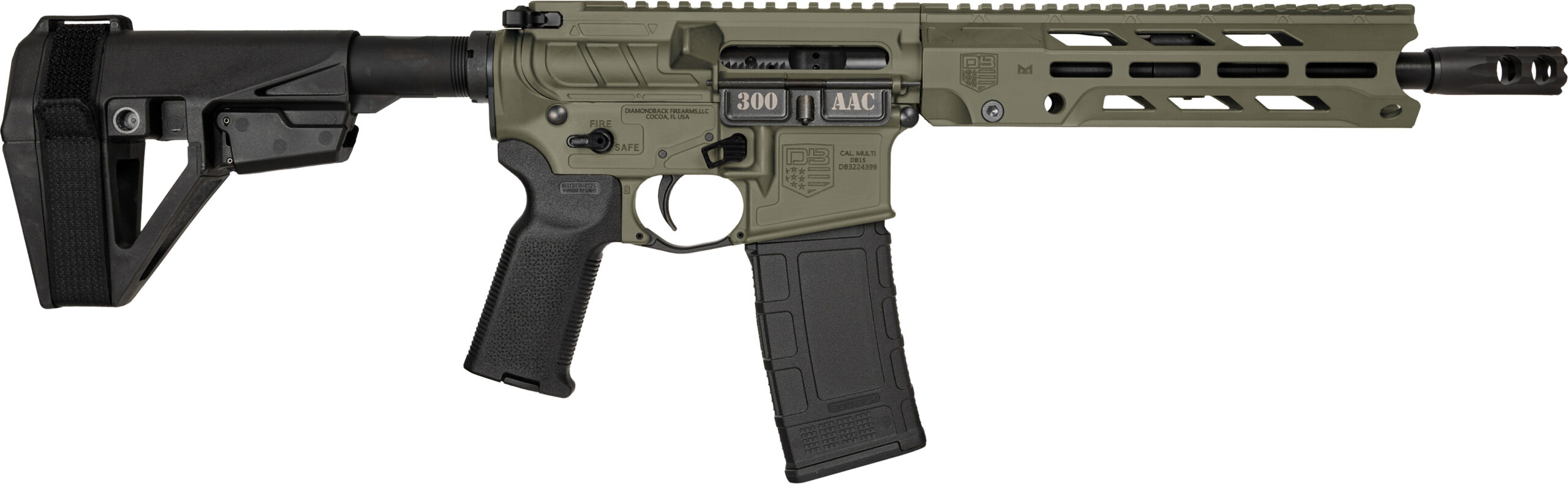 Diamondback DB15 .300 AAC Blackout 10'' Barrel 30-Round Olive Drab Green