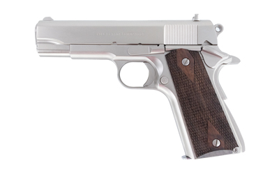 Tisas 1911A1 Tank Commander 9mm 4.25 in Semi-Auto Nickel Finish, Serrated Slide, Iron Sights