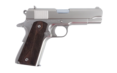 Tisas 1911A1 Tank Commander 9mm 4.25 in Semi-Auto Nickel Finish, Serrated Slide, Iron Sights