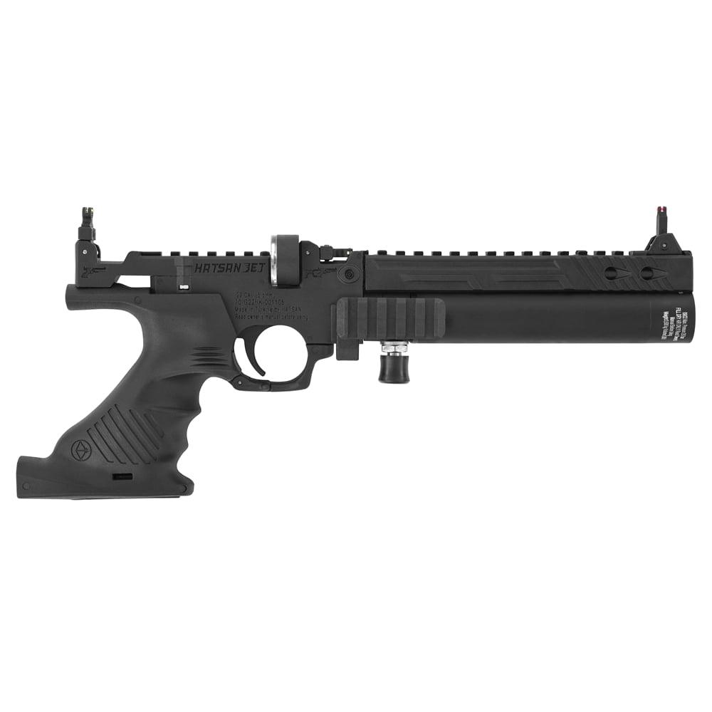 Hatsan Jet I .22 LR PCP Side-Lever Air Pistol, 7.9 in Shrouded Barrel, Black, 21-Shot