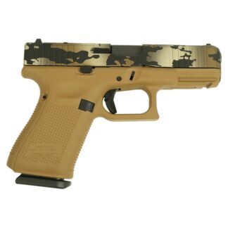 Glock V-Series Model 19 9mm Semi-Auto Ported Handgun, 15 Rounds, 4 in, FDE Multi-Cam Cerakote, right side view