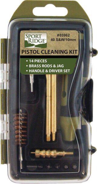 Military Products TacShield Sport Ridge 14pc Pistol Cleaning Kit (40 Cal/10mm) Black