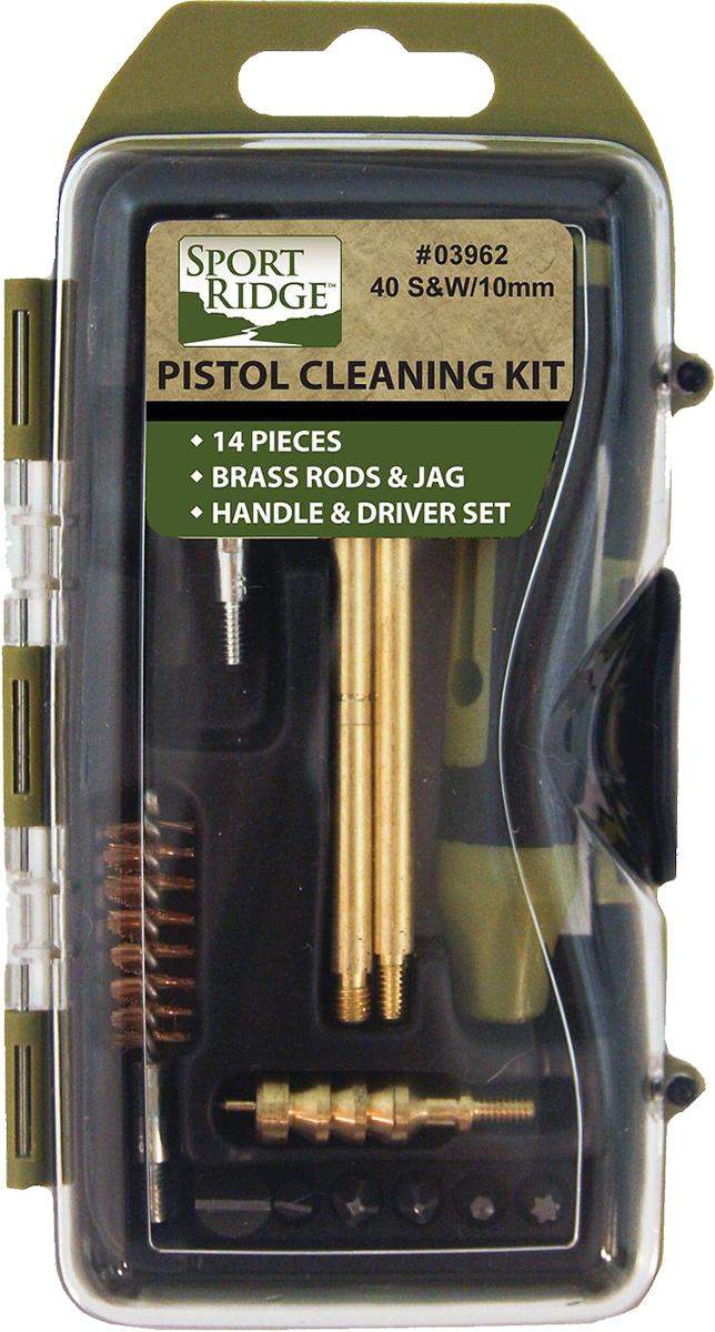 Military Products TacShield Sport Ridge 14pc Pistol Cleaning Kit (40 Cal/10mm) Black