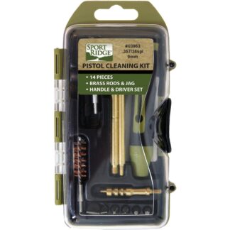 Military Products TacShield Sport Ridge 14pc Pistol Cleaning Kit for .38/.357/9mm Luger