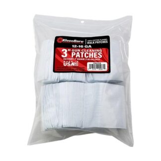 Kleen-Bore SuperShooter 3 in Square Cotton Flannel Patches 12-16 Gauge, 250-Pack