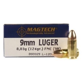 Magtech Sport Shooting 9mm Luger 124 gr Full Metal Jacket (FMJ) 1109 fps, 50 Rounds