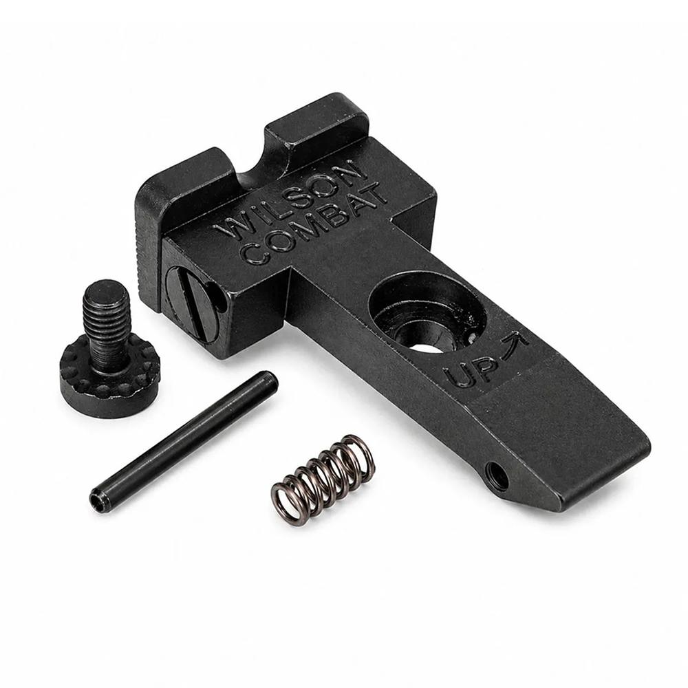 Wilson Combat Ruger Adjustable Rear Sight, Partially Serrated U-Notch, .150 in, Black Oxide