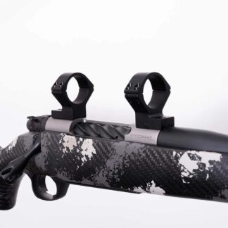 Weatherby Mark V 9-Lug Scope Mount/Ring Combo, 1 in Medium Rings, Matte Black