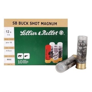 Sellier & Bellot SB12BSA Hunting Magnum 12 Gauge 3 in 00 Buck, 10 Rounds Per Box