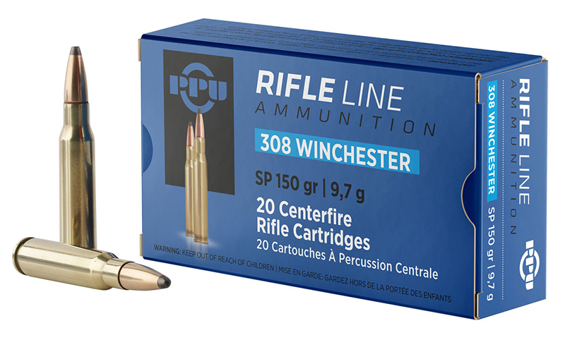 PPU .308 Win 150 Grain Soft Point, 20 Rounds Per Box