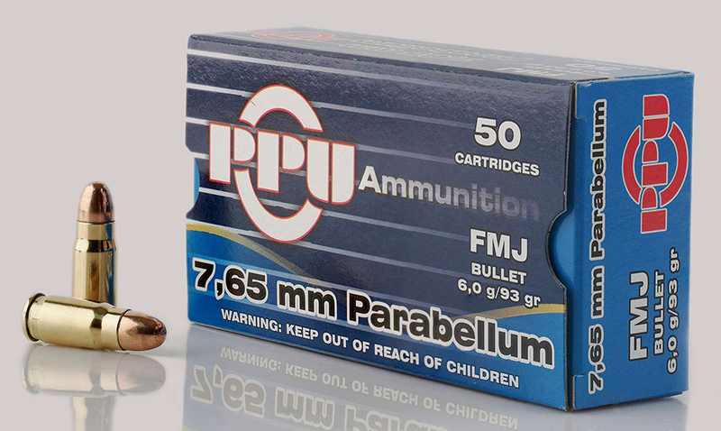 PPU 7.65x21mm Parabellum 93 gr FMJ, 50 Rounds
