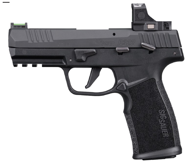SIG Sauer P322 Semi-Auto .22 LR 4 in, ROMEO-RS Optic, Fiber Optic Sights, Black (2 20rd)