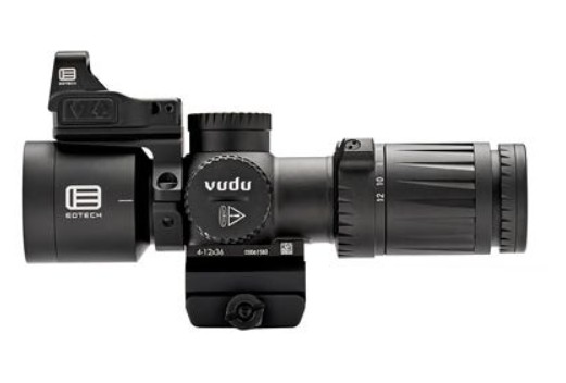 EOTech Vudu 4-12x36mm FFP MR5 Ultra Short Riflescope W/ EFLX 3 MOA and Mount, Black