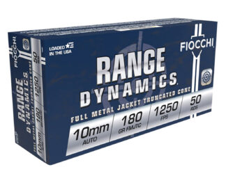 Fiocchi 10AP Range Dynamics  10mmAuto 180gr Full Metal Jacket Truncated Cone 50 Per Box/10 Case