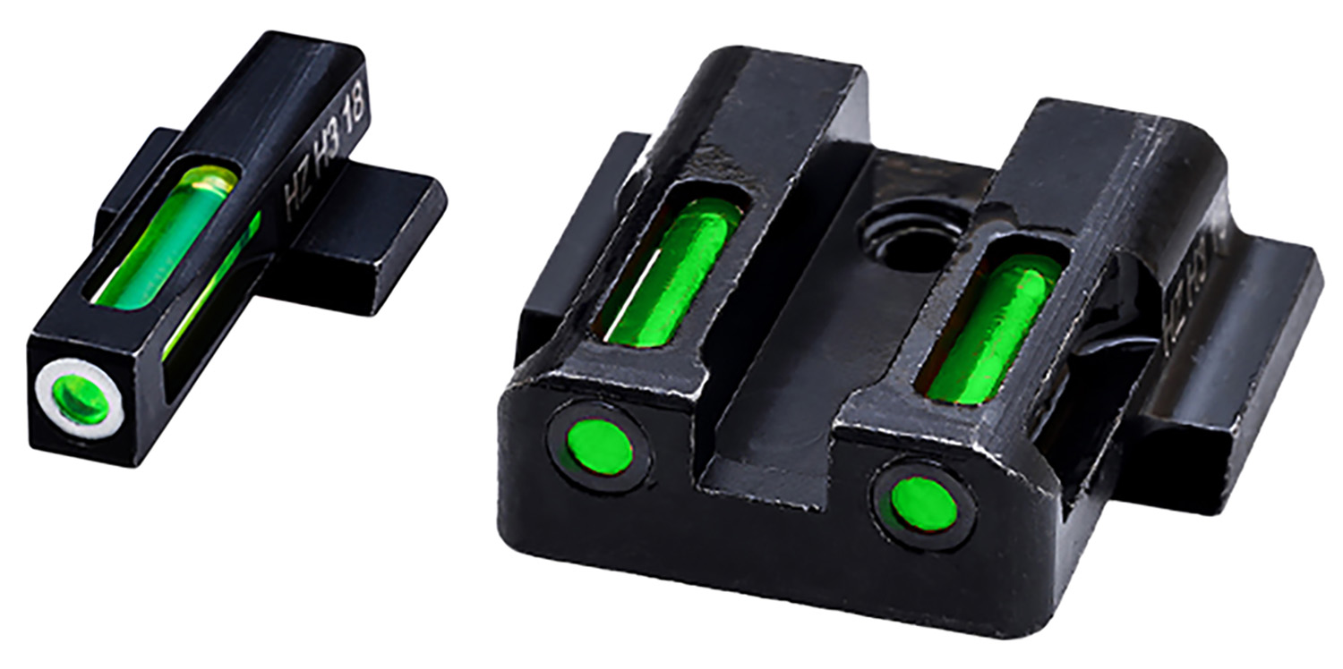 Hi-Viz LiteWave H3 Tritium Fiber Optic 3-Dot Sight Set for S&W Shield, Green Front/Rear