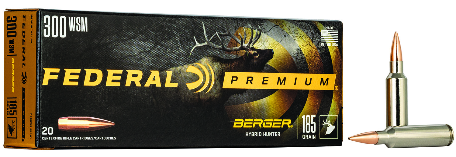 Federal Premium .300 Winchester Short Magnum (WSM) 185gr Berger Hybrid Hunter, 20 Rounds