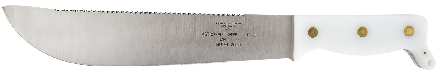 Case Astronaut M-1 Commemorative Machete 11.75 in High Carbon Steel Blade, White Synthetic Handle