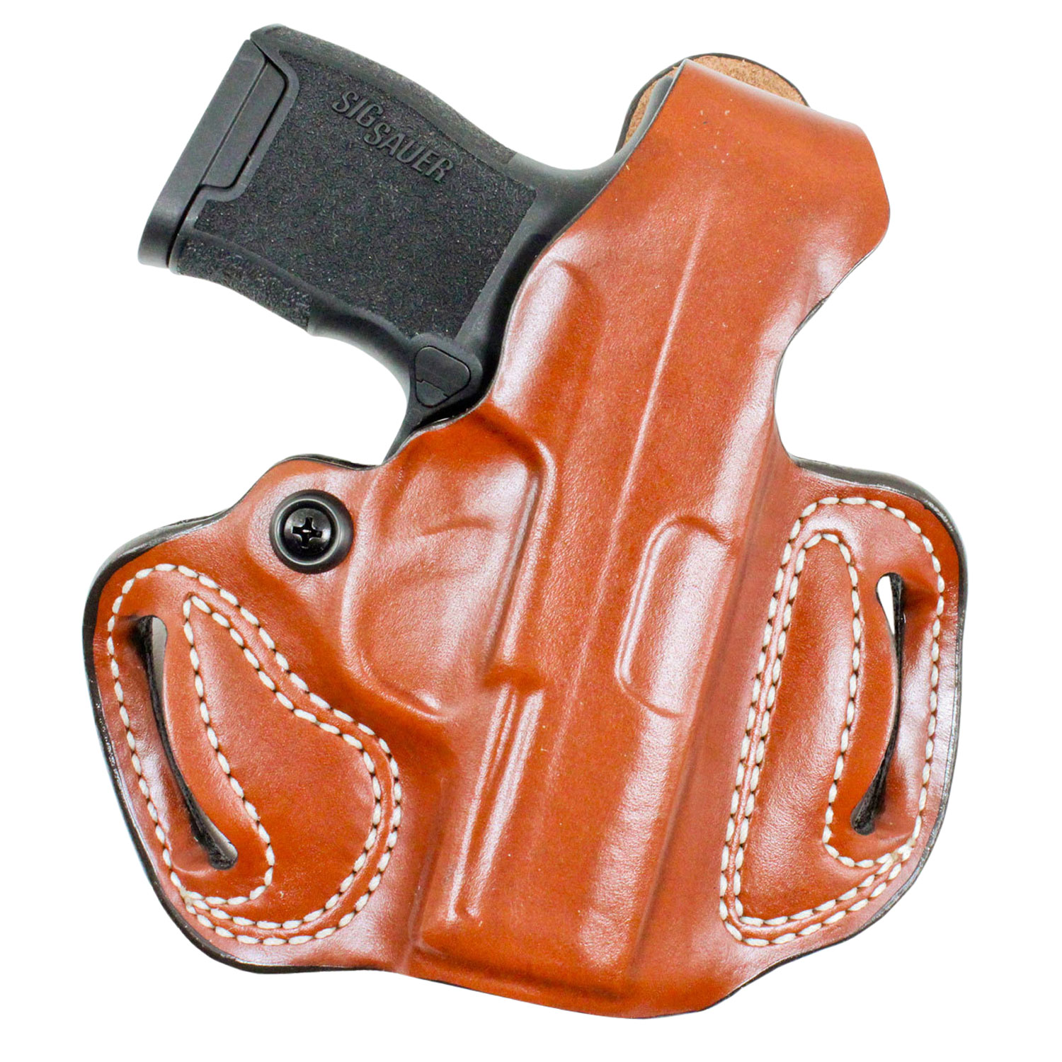 DeSantis Mini Slide Thumb Break Holster for Springfield Hellcat 3" Right Hand OWB Tan Saddle Leather