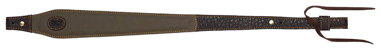 Browning Laredo Adjustable Rifle Sling, Olive Canvas/Leather, 25.50-35.50 in
