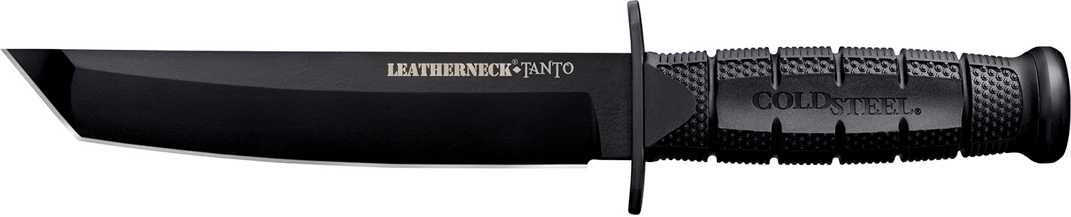 Cold Steel Leatherneck Tanto 7 in Fixed Blade Knife, German D2 Steel, Black