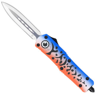 Cobratec Knives FS-3 Blue Lure 3" OTF Dagger, D2 Steel, Blue Cerakote Aluminum Handle