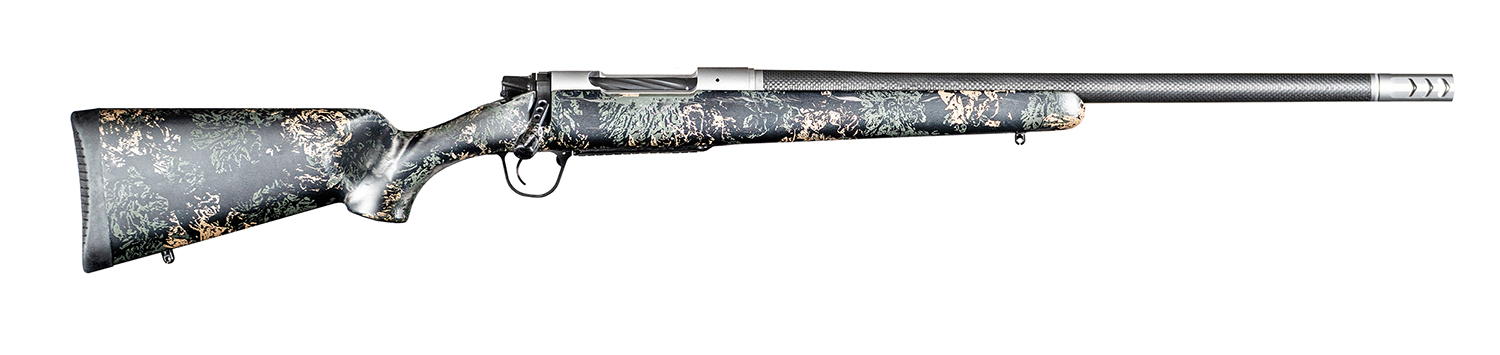 Christensen Arms 8010632200 Ridgeline FFT 7mm PRC 3+1 22" Carbon Fiber/Threaded Barrel, Burnt Bronze Cerakote Rec, Green with Black/Tan Accents Stock