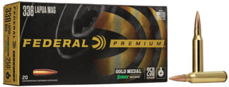 Federal Gold Medal .338 Lapua Magnum 250 Grain Sierra Matchking BTHP Hollow Point Ammo