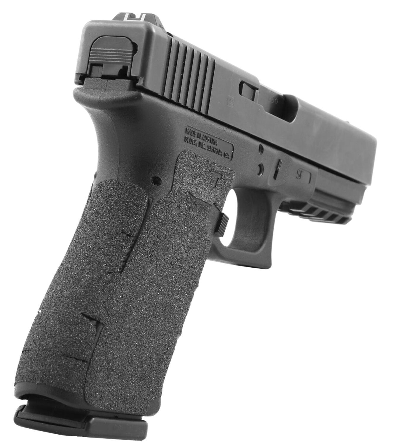 Talon Grips 384G Adhesive Grip Glock Gen5 19/23/25/32/38/44 w/Large Backstrap, Black Textured Granulate
