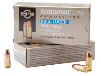PPU PPS9mm 9mm Luger Subsonic 158 gr FMJ 50-Round Box