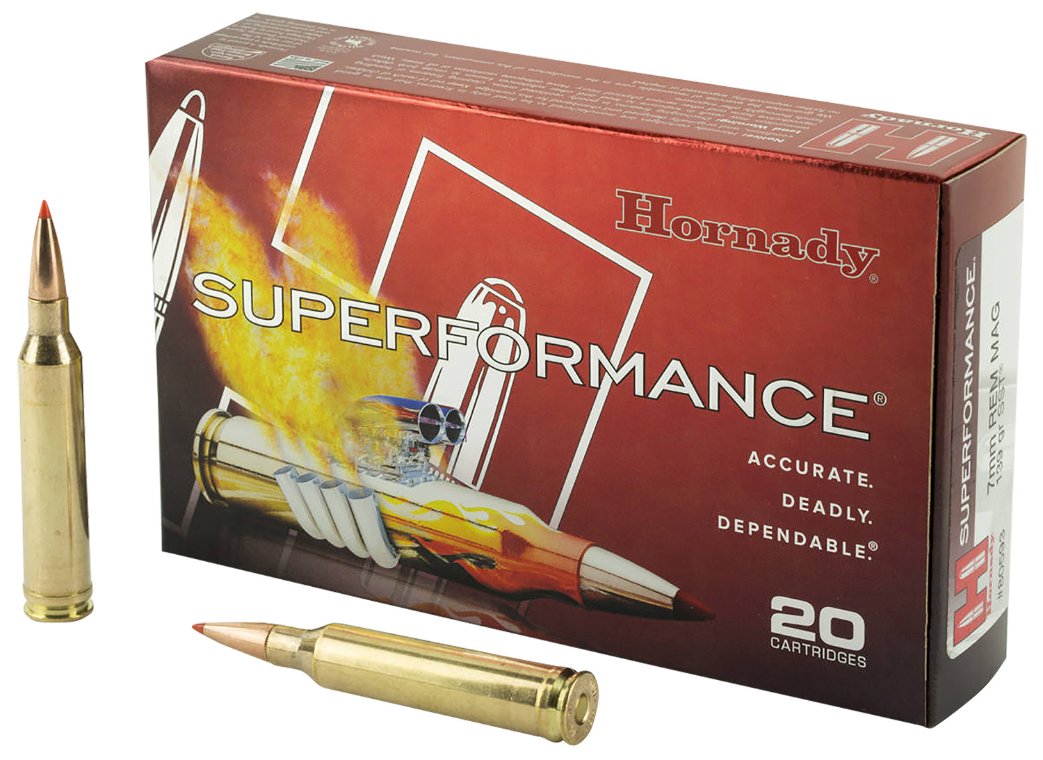 Hornady Superformance 7mm Remington Magnum 139 gr SST Ammo, 20 Rounds/Box