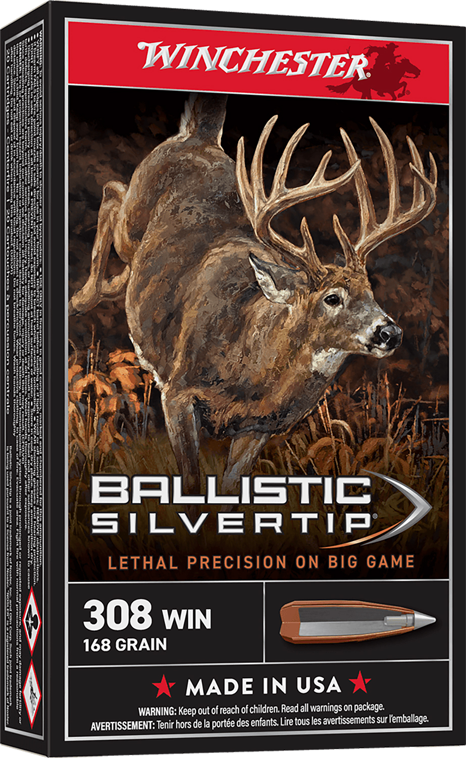 Winchester Ballistic Silvertip .308 Win 168gr Polymer Tip 20-Round Box