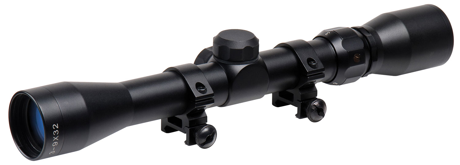 TruGlo Trushot 3-9x32mm Duplex Reticle 1" Tube Matte Finish with 3/8" Rings