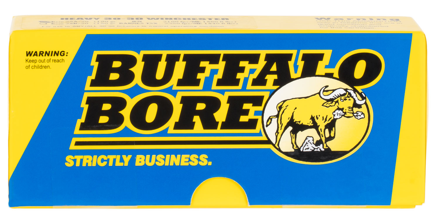 Buffalo Bore 8A20 .45-70 Government 430 gr Hard Cast Lead Flat Nose, 20 Rounds