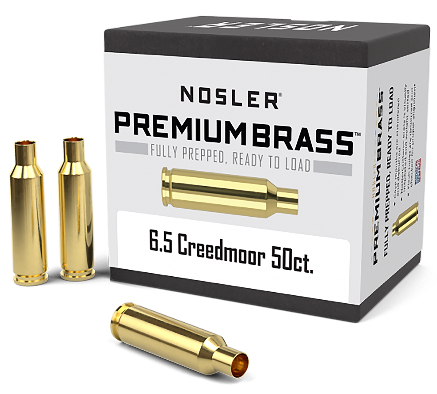 Nosler 44824 Premium Brass Unprimed Cases 6.5 Creedmoor Rifle Brass