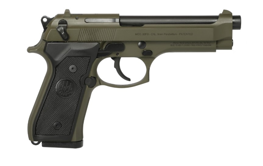 Beretta 92FS Double/Single Action Semi-Auto Pistol, 9mm, 4.9 in, 15+1, OD Green