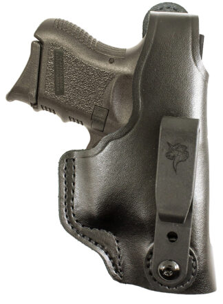 DeSantis Dual Carry II IWB/OWB Black Leather Belt-Clip Holster for Glock 26/27/33, Walther PPS