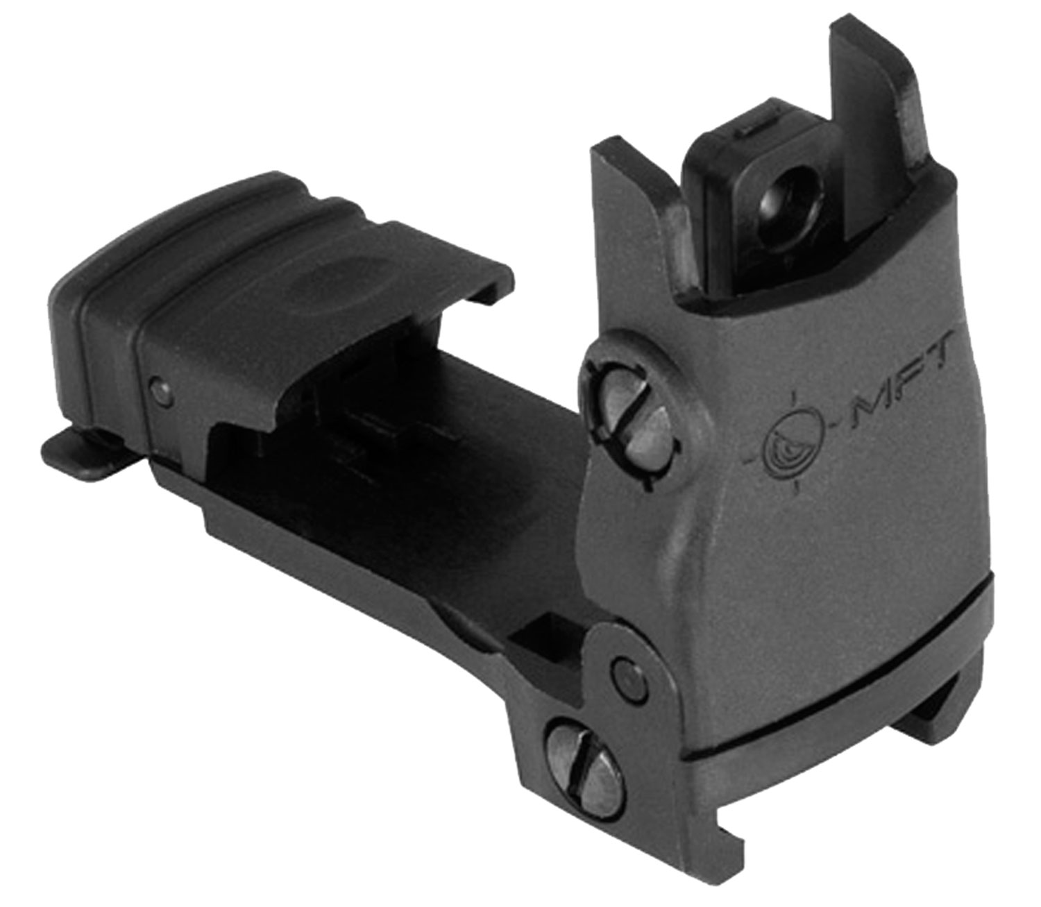 Mission First Tactical BUPSWR Polymer Flip Up Rear Sight, Black, Windage and 25 MOA Elevation